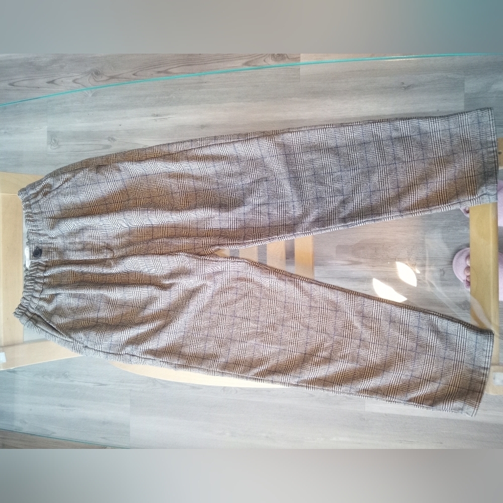 Zara Kids Gray Checkered Formal Trousers
